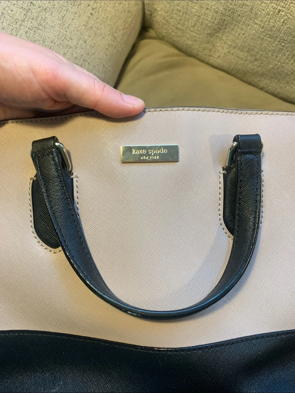 kate spade two-tone bag - black & taupe